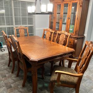 Photo of Dining Room set Solid Wood  with Hutch