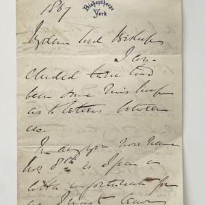 Photo of 1867 signed letter