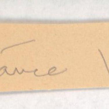 Photo of Constance Worth original signature