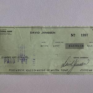Photo of David Janssen signed check