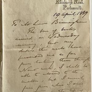 Photo of Bishop's House 1889 signed letter