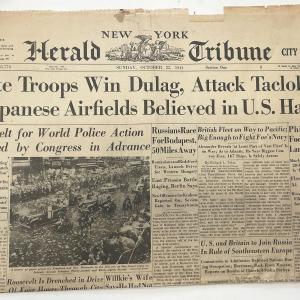 Photo of WWII 1944 New York Herald Tribune Original Vintage Newspaper