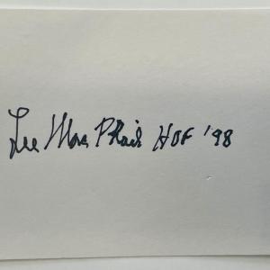 Photo of 1998 Hall of Fame Larry S. MacPhail autograph note