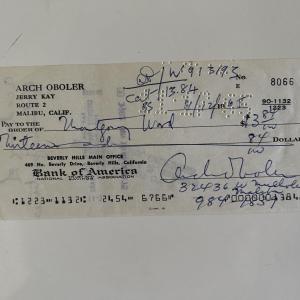 Photo of Arch Oboler signed check