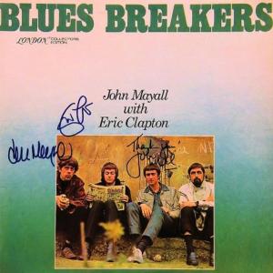 Photo of John Mayall signed Blues Breakers, With Eric Clapton album