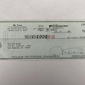 Photo of Mel Torme signed check