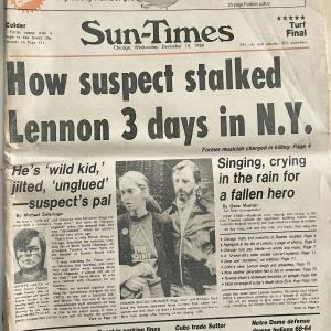 Photo of 1980 Sun-Times John Lennon Murder Original Vintage Newspaper