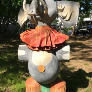 Photo of 6 foot tall~ hand made paper mache’ circus elephant