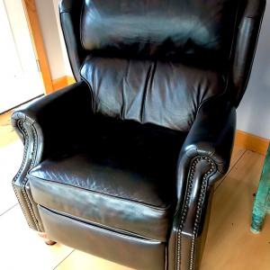 Photo of 2 Bograds brown leather recliners
