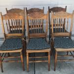 Set Of Six Matching Antique Oak Chairs