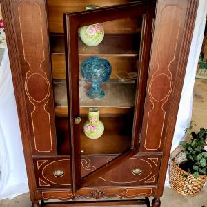 Photo of Vintage China Cabinet '40's 3 level 63"tall