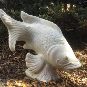 Photo of Fountain Fish _ Coy.   White, Ceramic