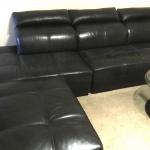 Real leather black sofa