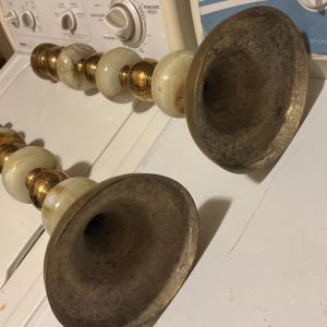 Photo of Brass / Marble Candlestick holders 