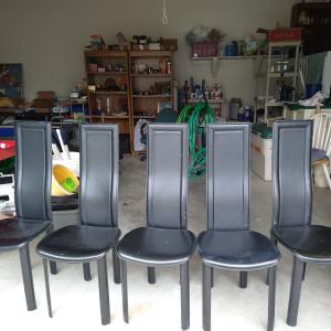 Photo of Leather Italian  dining chairs