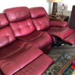 Leather reclining sofa and loveseat.