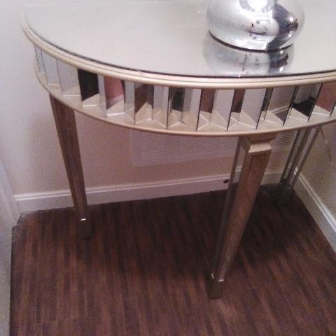 Photo of Art Deco Half-Oval Mirrored Console Table