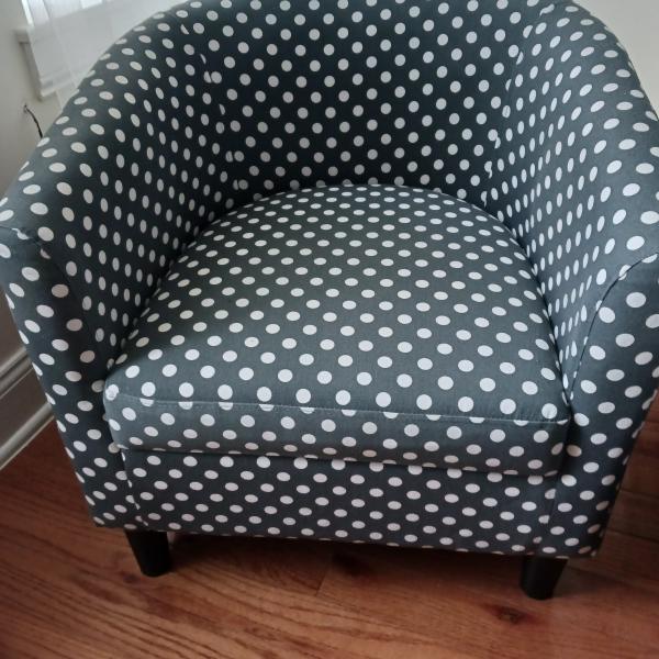 Photo of Wayfair barrel chair with ottoman - like new