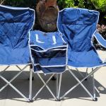 Double seat folding beach chair