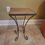 Woven Top & Metal Base Accent Table