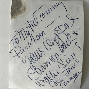 Photo of Casey Jones signed note