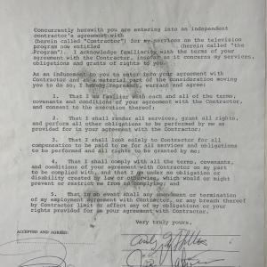 Photo of Andy Griffith Show cast signed contract