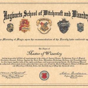 Photo of Harry Potter Hogwarts Graduation Certificate Prop print