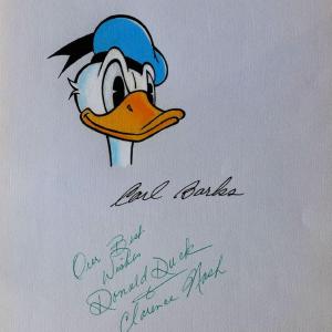 Photo of Sketch of Donald Duck Signed by Carl Barks