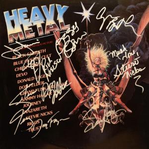 Photo of Band Signed Heavy Metal the movie album