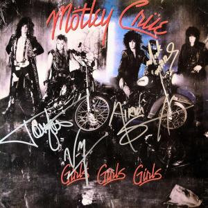 Photo of Motley Crue signed Girls, Girls, Girls album