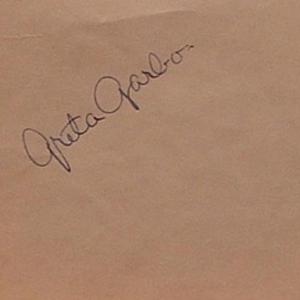 Photo of Greta Garbo signature slip 
