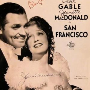 Photo of Jeanette MacDonald and Clark Gable signed sheet music