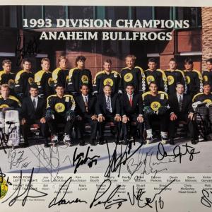 Photo of 1993 Roller Hockey Divisional Champions Anaheim Bullfrogs Signed Photo 