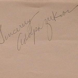 Photo of Paramount Pictures founder Adolph Zukor signature slip