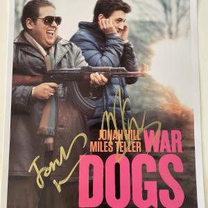 Photo of War Dogs Jonah Hill and Miles Teller signed mini poster