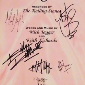 Photo of The Rolling Stones signed sheet music 