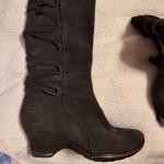 Sofft Sharnell 2 Boots Women's 8.5M Black Suede Tall Lace Up Riding Knee High