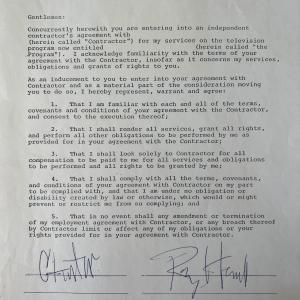 Photo of Roy Head signed contract 