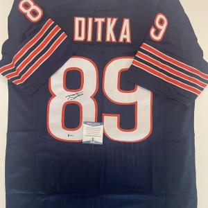 Photo of Mike Ditka signed jersey- Beckett authenticated