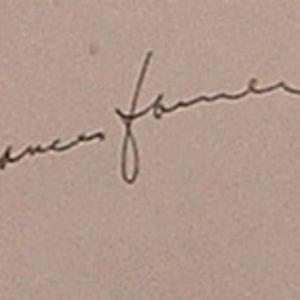 Photo of Frances Farmer signature slip 