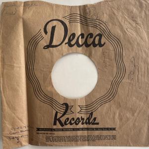 Photo of Leadbelly signed Decca record sleeve