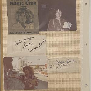 Photo of Elayne Boosler photo album page with original signature cut