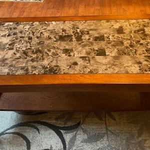 Photo of Wood Coffee Table with marble inlay
