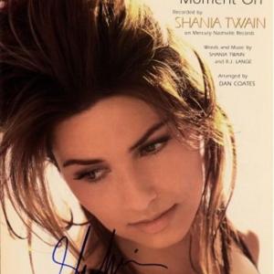 Photo of Shania Twain signed sheet music 