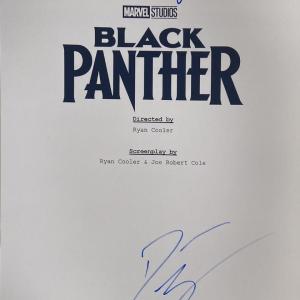 Photo of Black Panther cast signed script cover photo