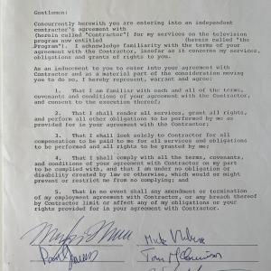 Photo of Manfred Mann signed contract 