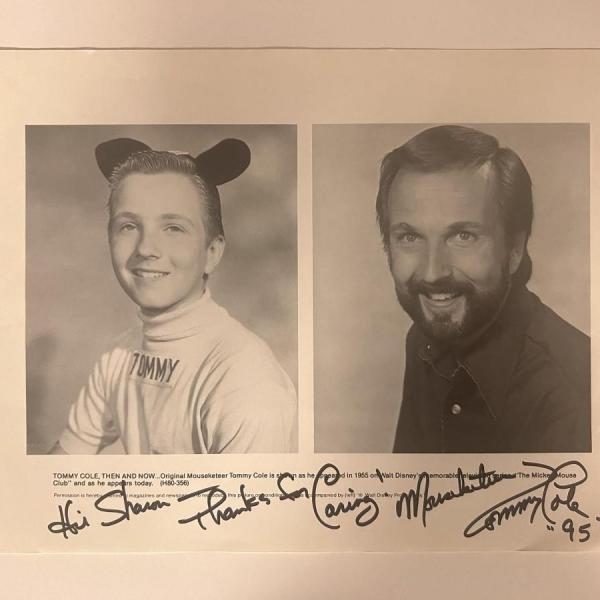Photo of Mousketeer Tommy Cole signed photo