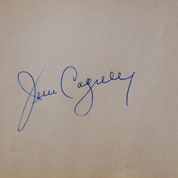 Photo of James Cagney signature slip 