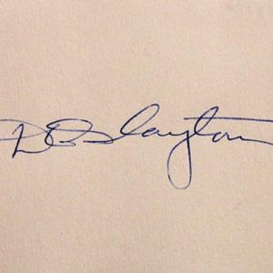 Photo of Nasa astronaut Donald Slayton signature slip