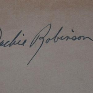 Photo of Jackie Robinson signature slip 